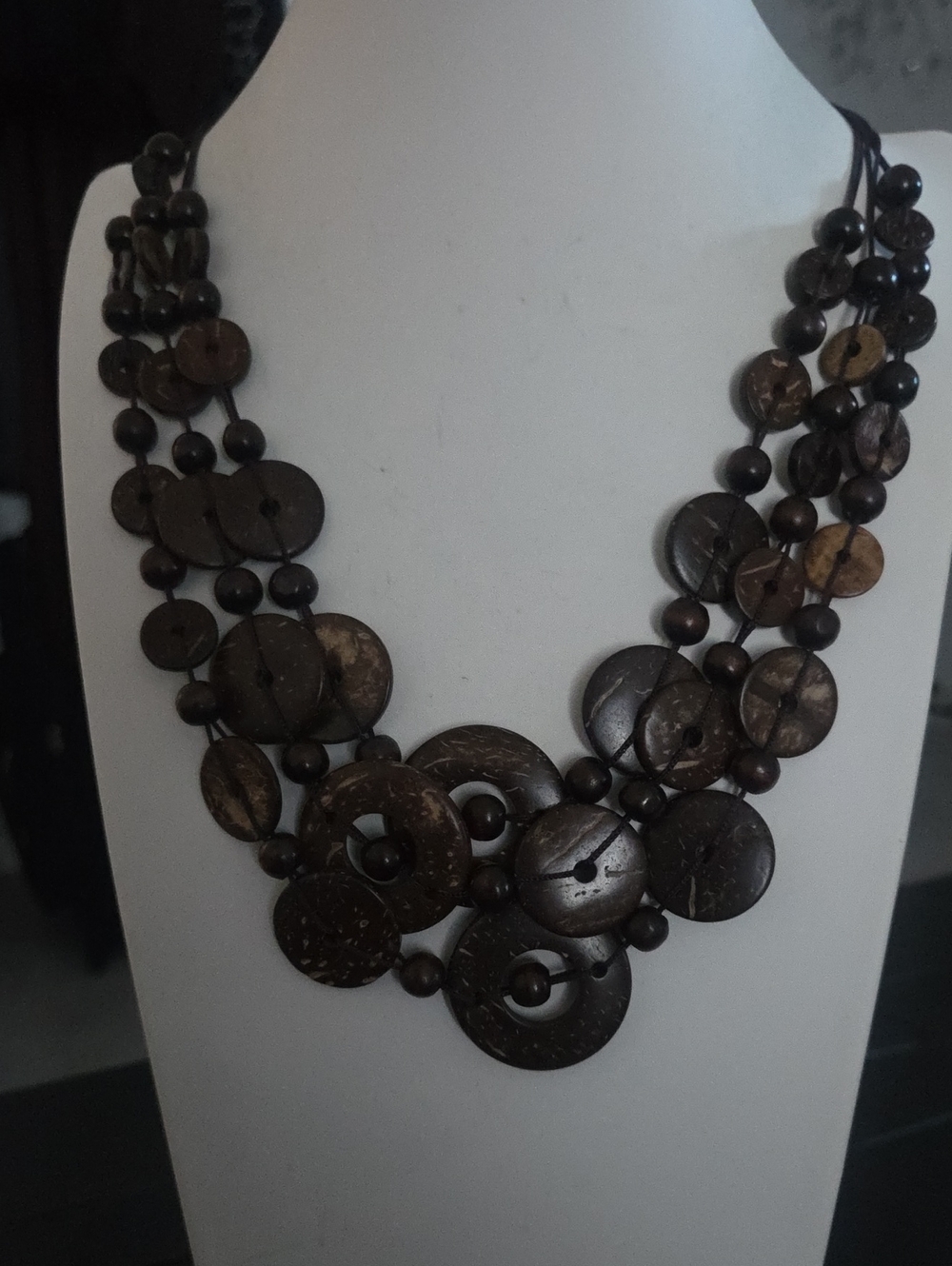 Paparazzi Brown Layered  Wood Necklace NWT